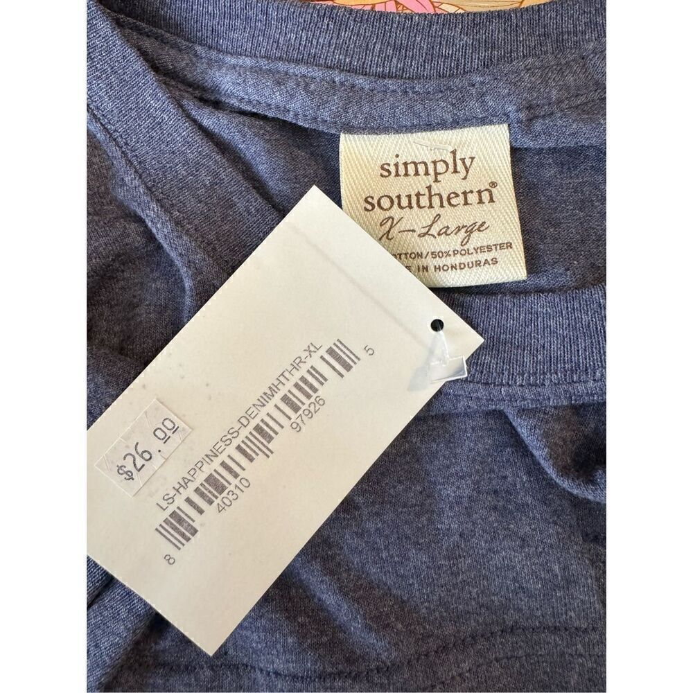 SIMPLY SOUTHERN XLARGE “Happiness Blooms from Within” Long Sleeve T-SHIRT - Picture 9 of 9